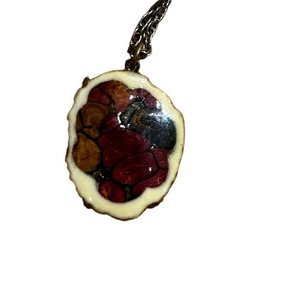 Embossed Antler Pendant Necklace - Picture 2 of 7